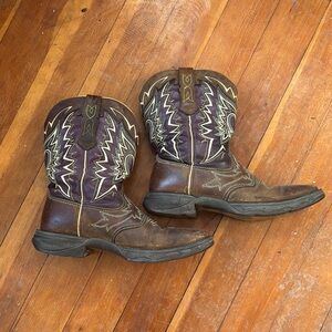 Brown and Purple Western Boots